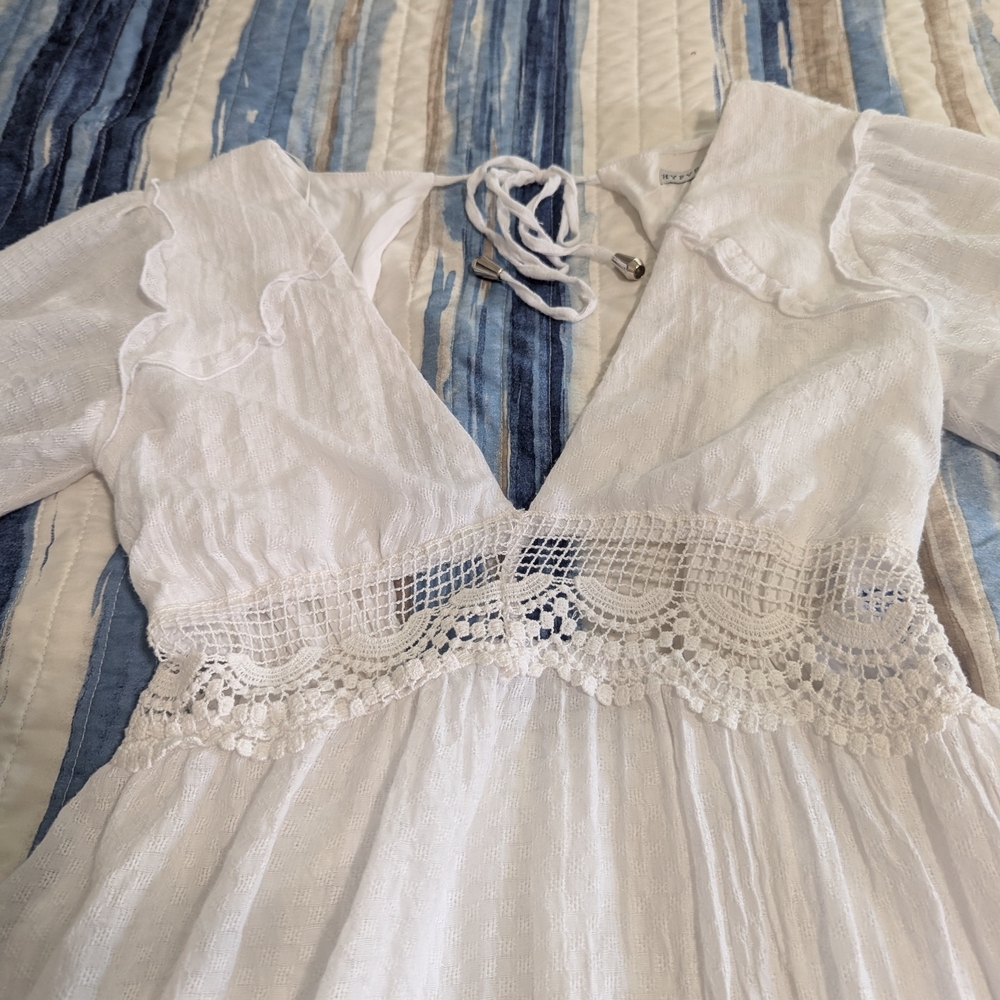 HYFVE White Ruffled Smocked Mini Dress - Picture 5 of 9